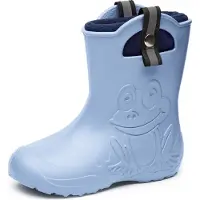 Ladeheid Kinder Federleichte Gummistiefel Thermo Fütterung Mädchen Jungen Rutschfest Regenstiefel Kinder Regenschuhe LA-CA-Frog245 (Gelb, 32/33 EU)