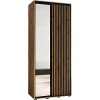 MEBLE KRYSPOL Sapporo 2 Schrank mit 2 Schiebetüren - 205,2x110x45 cm - Artisan Artisan Schwarz
