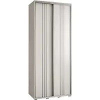 MEBLE KRYSPOL Davos 6 Schrank, zwei Türen - 235,2x110x45 cm - Weiß Weiß Silber