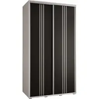 MEBLE KRYSPOL Davos 6 Schrank, zwei Türen - 235,2x140x60 cm - Weiß Schwarz Silber