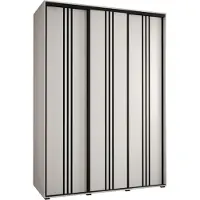 MEBLE KRYSPOL Davos 6 Schrank, drei Türen - 235,2x170x60 cm - Weiß Weiß Schwarz