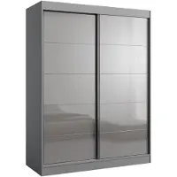 Mzm24 Schiebetürenschrank Como 2D 150 Grau (Lacobel)