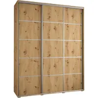 MEBLE KRYSPOL Cannes 4 Schrank mit 3 Schiebetüren - 205,2x200x60 cm - Artisan Artisan Silber