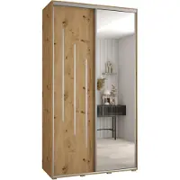 MEBLE KRYSPOL Cannes 9 Schrank mit 2 Schiebetüren - 205,2x130x60 cm - Artisan Artisan Silber