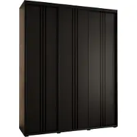 MEBLE KRYSPOL Davos 6 Schrank, drei Türen - 235,2x200x45 cm - Schwarz Schwarz Schwarz