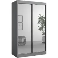 Mzm24 Schiebetürenschrank mit Spiegel Como 2D2L 120 Grau