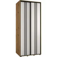 MEBLE KRYSPOL Davos 6 Schrank, zwei Türen - 235,2x100x60 cm - Artisan Weiß Schwarz