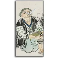 Coloray Dekor Leinwand Uhr Wandbilder 30x60 Malerei Asiatische Dorfbewohner Holzfäller - weiße Hände