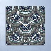 Coloray Deko Glasuhr Wanduhr 30x30 Verzierte florale Quarz Küchenuhr Bürouhr