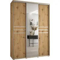 MEBLE KRYSPOL Davos 11 Schrank, drei Türen - 235,2x180x60 cm - Artisan Artisan Silber