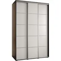 MEBLE KRYSPOL Cannes 4 Schrank mit 3 Schiebetüren - 205,2x160x60 cm - Schwarz Weiß Silber
