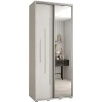 MEBLE KRYSPOL Davos 13 Schrank, zwei Türen - 235,2x110x60 cm - Weiß Weiß Silber