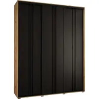 MEBLE KRYSPOL Davos 6 Schrank, drei Türen - 235,2x190x45 cm - Artisan Schwarz Schwarz