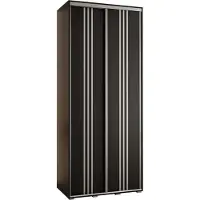 MEBLE KRYSPOL Davos 6 Schrank, zwei Türen - 235,2x110x45 cm - Schwarz Schwarz Silber