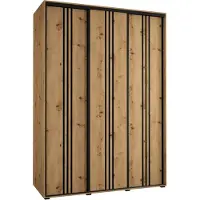 MEBLE KRYSPOL Davos 6 Schrank, drei Türen - 235,2x170x60 cm - Artisan Artisan Schwarz