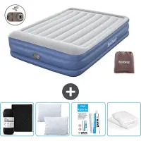 Bestway Luftmatratze - 2-Personen - 152 x 203 x 46 cm - Grau/Blau - Inklusive Zubehör