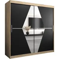 MEBLE KRYSPOL Kleiderschrank, Schiebetürenschrank Schlafzimmer, Schrank mit Spiegel BOLIWIA 200 cm