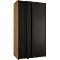 MEBLE KRYSPOL Davos 6 Schrank, zwei Türen - 235,2x130x60 cm - Artisan Schwarz Schwarz