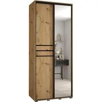 MEBLE KRYSPOL Cannes 11 Schrank mit 2 Schiebetüren - 205,2x110x45 cm - Artisan Artisan Schwarz