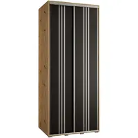 MEBLE KRYSPOL Davos 6 Schrank, zwei Türen - 235,2x120x60 cm - Artisan Schwarz Silber
