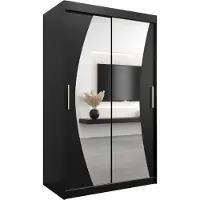 MEBLE KRYSPOL Kleiderschrank, Schiebetürenschrank Schlafzimmer, Schrank mit Spiegel WAVE 120 cm