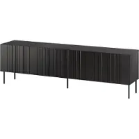 Mirjan 24 TV-Lowboard Isla 200 4D, TV-Schrank mit vier Drehtüren, Wohnzimmer Kollektion (Farbe: Schwarz)