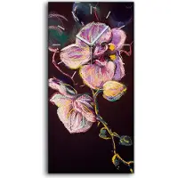 Coloray Leinwand Wanduhr Wandkunst Uhr 30x60 Gemälde Abstrakte Blumen Blätter Kunst - weiße Hände