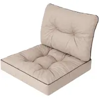 Bjird Gartenkissen Sitzauflage auf Gartenmöbel, Rattan, Gartenpolster Polsterauflagen auf Rataanmöbel, Kissen für Rattansessel - Beige, 70x70 cm