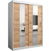 MEBLE KRYSPOL Kleiderschrank, Schiebetürenschrank Schlafzimmer, Schrank mit Spiegel POLE 150 cm