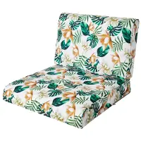 Bjird Sesselkissen, Kissen für Rattanmöbel, Sitzkissen & Rückenkissen, Sitzkissen für Sessel / Stühle - Indoor & Outdoor - Anti-Rutsch - 50x50 cm, Weiße Blumen