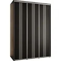 MEBLE KRYSPOL Davos 6 Schrank, drei Türen - 235,2x170x60 cm - Schwarz Schwarz Silber