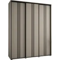 MEBLE KRYSPOL Kryspol Dakota 6 Schrank, drei Türen - 235,2x200x60cm - Kaschmir Schwarz