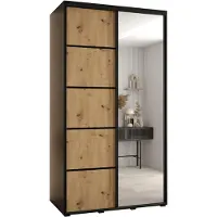 MEBLE KRYSPOL Davos 5 Schrank, zwei Türen - 235,2x130x60 cm - Schwarz Artisan Schwarz