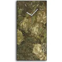Coloray Küchenuhr Bürouhr Leinwand Uhr Geräuschlos 30x60 Gemälde Abstrakte Blumen Kunst - weiße Hände