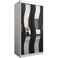 MEBLE KRYSPOL Kleiderschrank, Schiebetürenschrank Schlafzimmer, Schrank mit Spiegel SEWILLA 100 cm