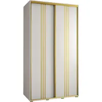 MEBLE KRYSPOL Davos 6 Schrank, zwei Türen - 235,2x130x60 cm - Weiß Weiß Gold
