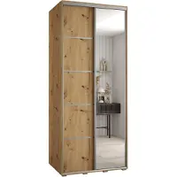 MEBLE KRYSPOL Davos 5 Schrank, zwei Türen - 235,2x110x60 cm - Artisan Artisan Silber