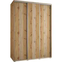 MEBLE KRYSPOL Davos 6 Schrank, drei Türen - 235,2x180x60 cm - Artisan Artisan Silber
