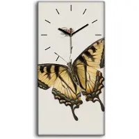 Coloray Wandbild Leinwand Bilder Wanduhr 30x60 Gemälde Käfer Insekt Schmetterling - schwarze Hände