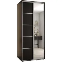 MEBLE KRYSPOL Davos 5 Schrank, zwei Türen - 235,2x110x60 cm - Schwarz Schwarz Silber