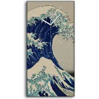 Coloray Wandbild Leinwand Bilder mit Uhr 30x60 Gemälde Meer Sturm Boote Wellen Kunst - weiße Hände