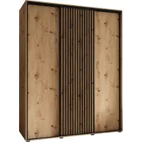 MEBLE KRYSPOL Sapporo 1 Schrank mit 3 Schiebetüren - 205,2x200x60 cm - Artisan Artisan Schwarz
