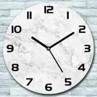 Coloray Wanduhr aus Glas Rund fi 30 Elegante Marmorkunst Quarz Deko Schlafzimmer Büro