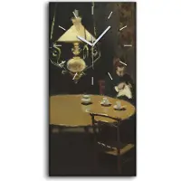 Coloray Dekor Leinwand Uhr Wandbilder Geräuschlos 30x60 Interieur nach dem Abendessen - weiße Hände