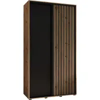 MEBLE KRYSPOL Sapporo 1 Schrank mit 2 Schiebetüren - 205,2x140x45 cm - Artisan Schwarz Artisan