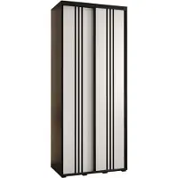 MEBLE KRYSPOL Davos 6 Schrank, zwei Türen - 235,2x120x45 cm - Schwarz Weiß Schwarz