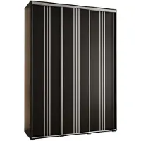 MEBLE KRYSPOL Davos 6 Schrank, drei Türen - 235,2x180x45 cm - Schwarz Schwarz Silber