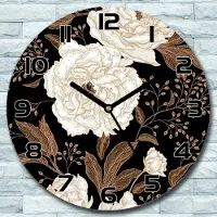 Coloray Wanduhr aus Glas Rund fi 30 Rosenbeet braun Quarz Deko Schlafzimmer Büro