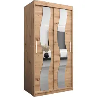 MEBLE KRYSPOL Kleiderschrank, Schiebetürenschrank Schlafzimmer, Schrank mit Spiegel SEWILLA 100 cm