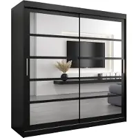 MEBLE KRYSPOL Kleiderschrank, Schiebetürenschrank Schlafzimmer, Schrank mit Spiegel ROMA 2 200 cm
